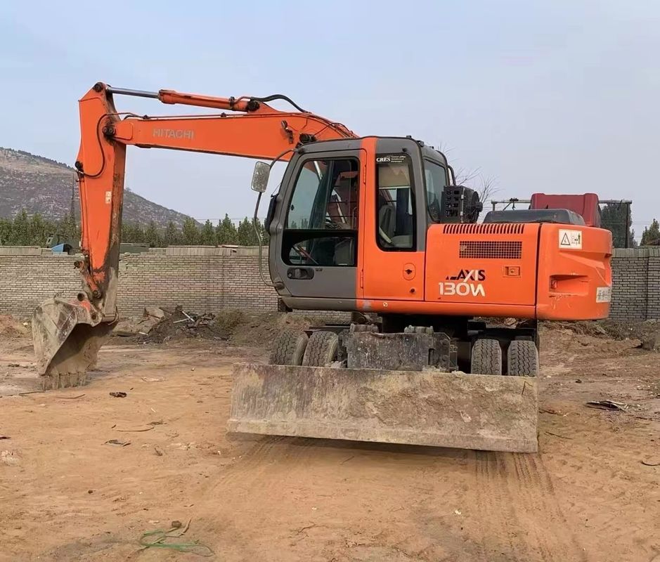 14 tonnellate Giappone ha importato il 90% nuovo Hitachi ZX 130W usato escavatore a ruote con alta qualità e le migliori prestazioni per la vendita
