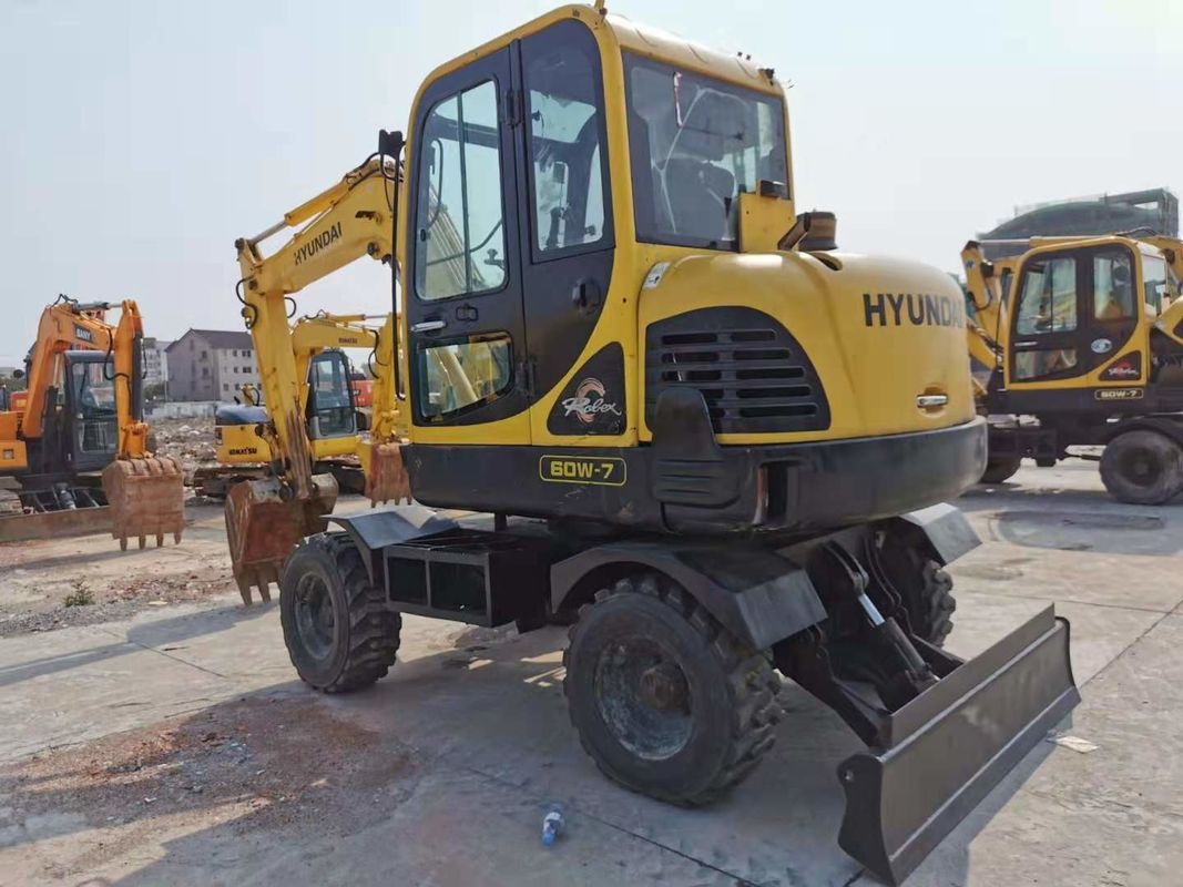 6 tonnellate pronta al lavoro Corea Importato Hyundai R60-7 Used Wheel Excavator