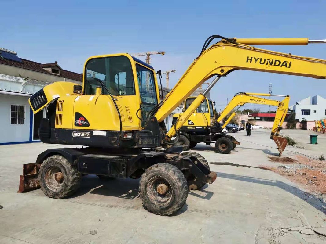 6 tonnellate pronta al lavoro Corea Importato Hyundai R60-7 Used Wheel Excavator