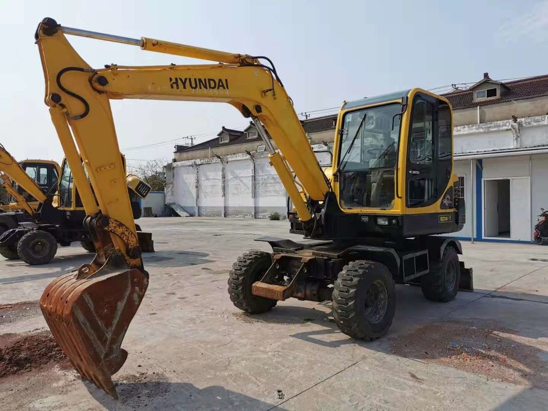 6 tonnellate pronta al lavoro Corea Importato Hyundai R60-7 Used Wheel Excavator