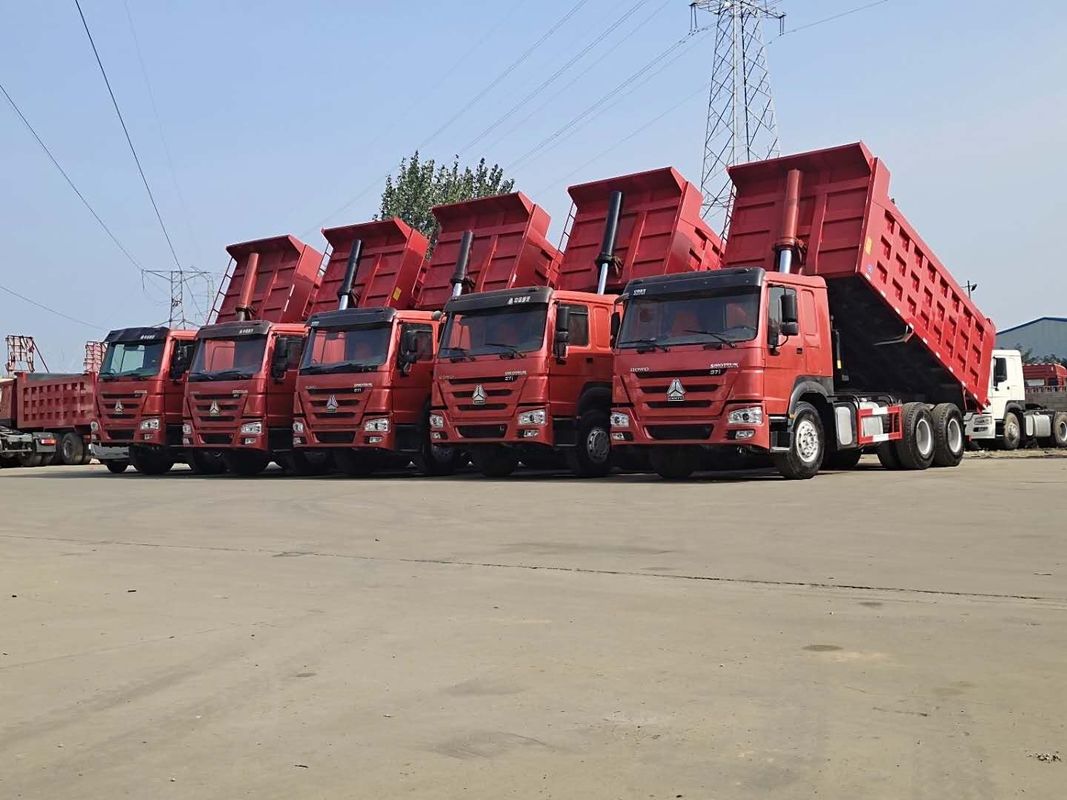 Camion di scarico di seconda mano da 371 CV Howo usato 6x4 Camion a gomma con sistema multimediale 10 ruote
